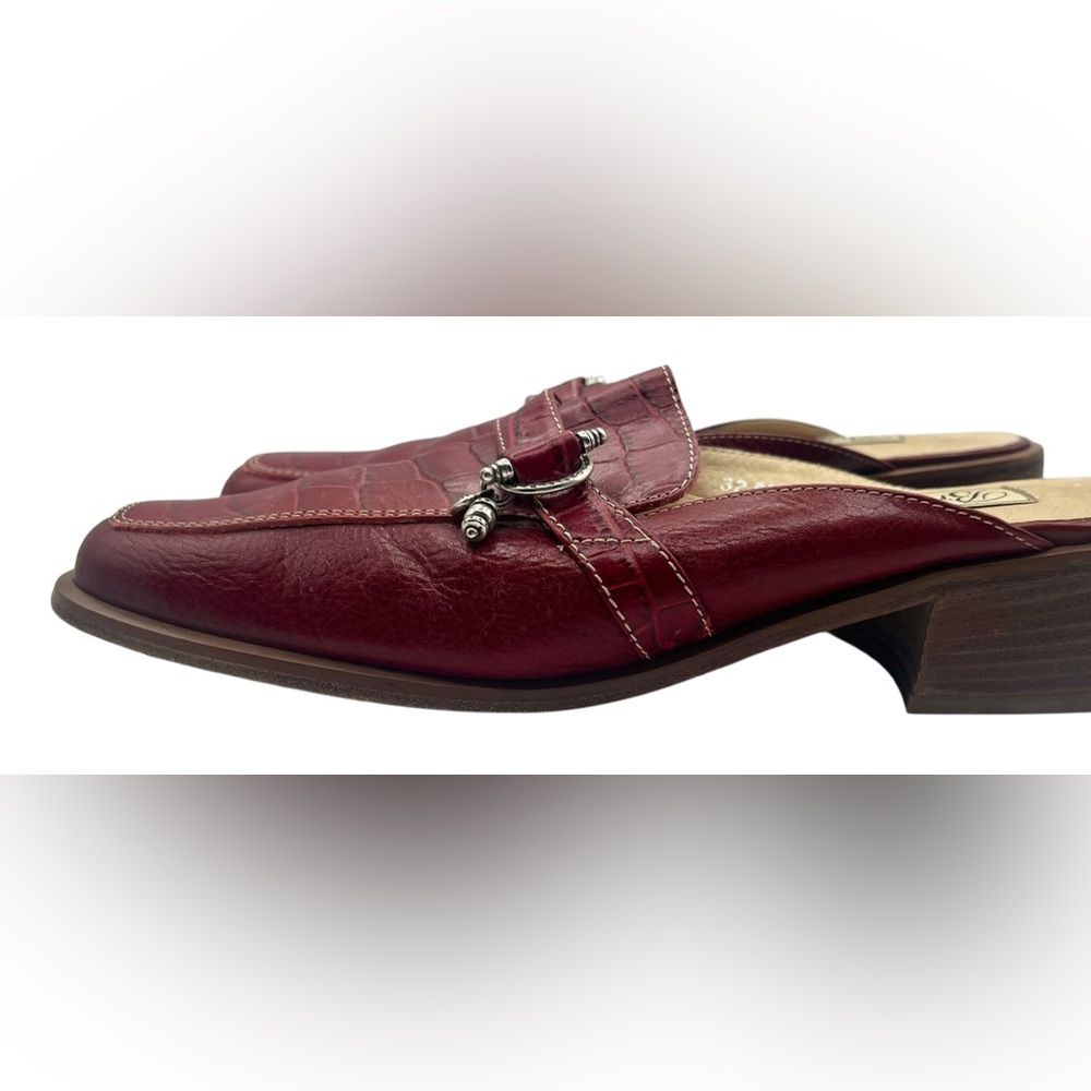 Brighton Women’s Jordan size 8m Red Croc-Embossed Loafers - Picture 3 of 9